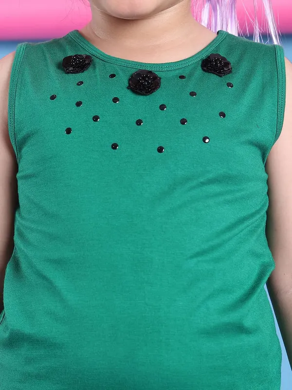 Green_Rayon_Solid_Clothing_Set_For_Kids
