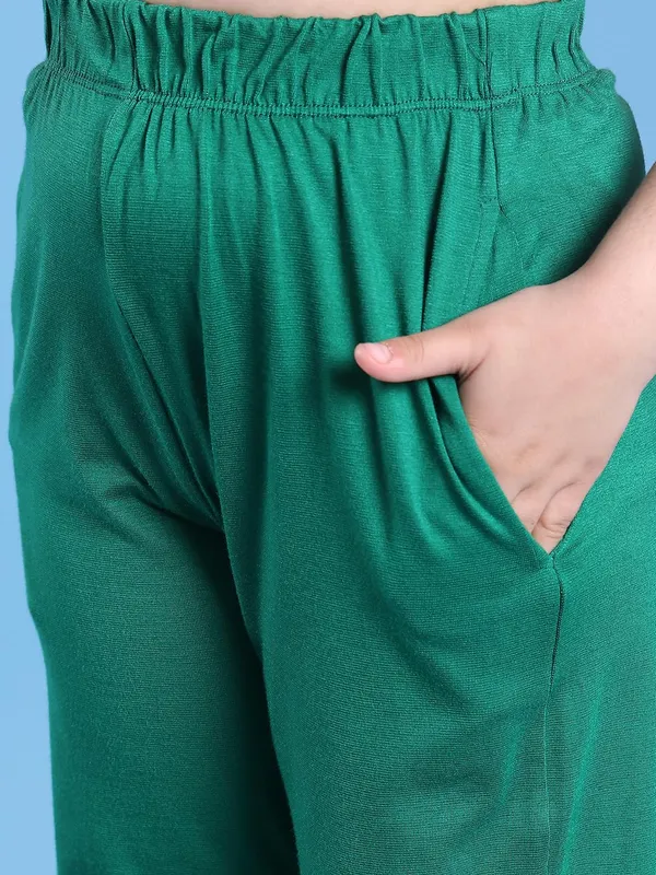 Green_Rayon_Solid_Clothing_Set_For_Kids