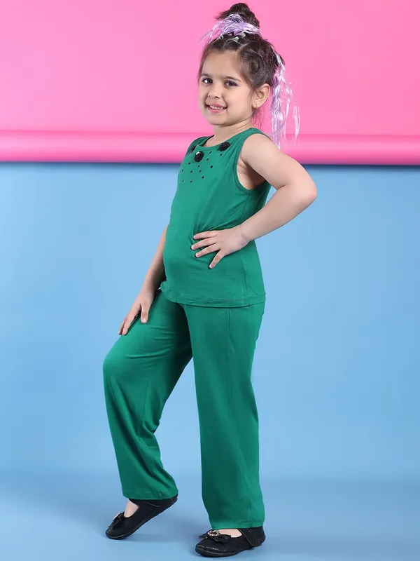 Green_Rayon_Solid_Clothing_Set_For_Kids