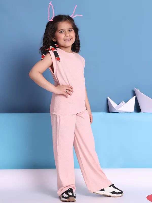 Salmon_Cotton_Solid_Clothing_Set_For_Kids