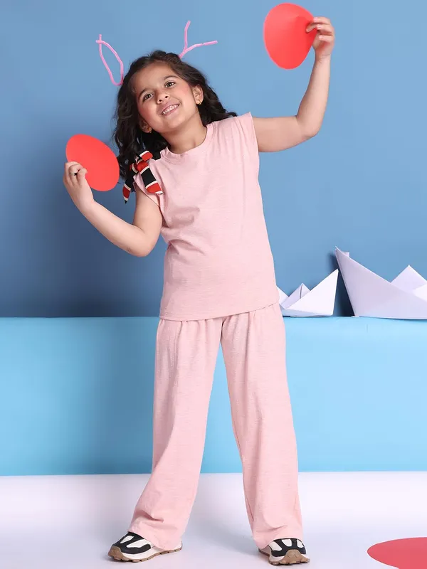 Salmon_Cotton_Solid_Clothing_Set_For_Kids