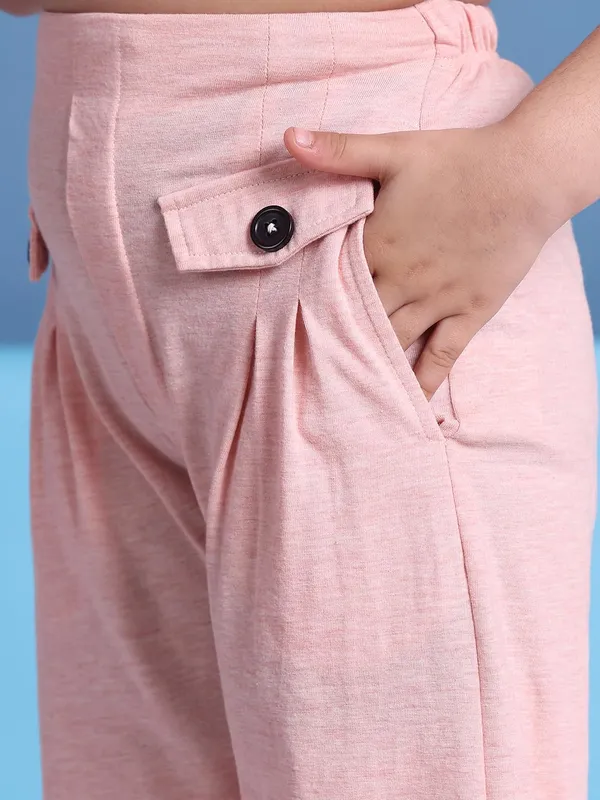 Salmon_Cotton_Solid_Clothing_Set_For_Kids