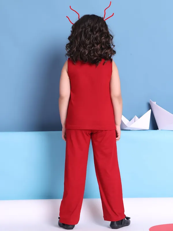Red_Rayon_Solid_Clothing_Set_For_Kids