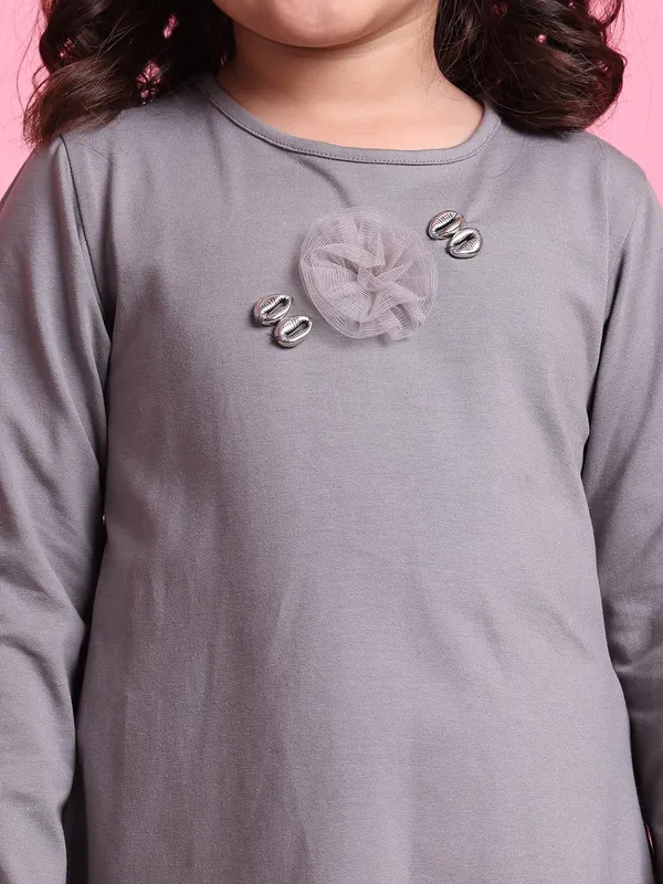 Grey_Cotton_Solid_Dress_For_Kids