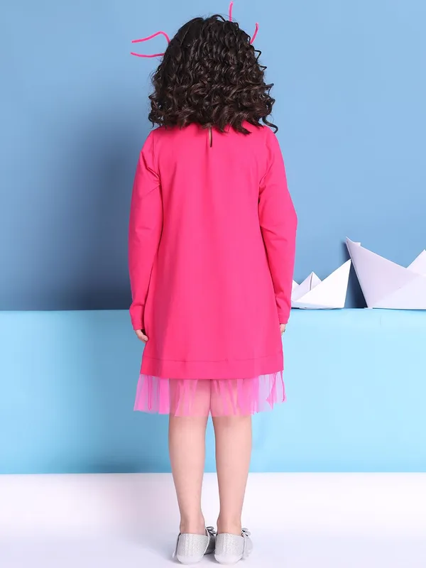 Pink_Cotton_Solid_Dress_For_Kids