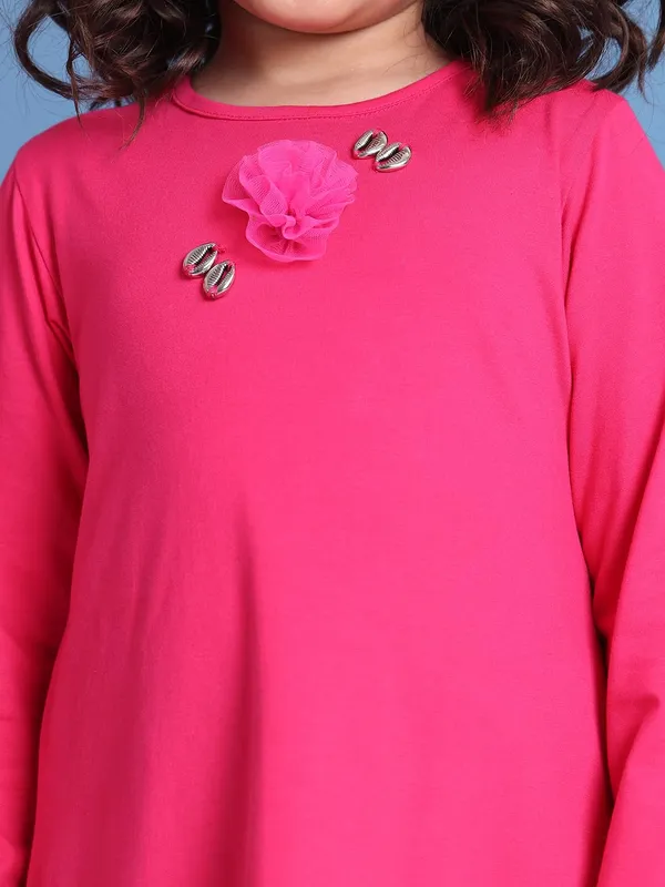 Pink_Cotton_Solid_Dress_For_Kids