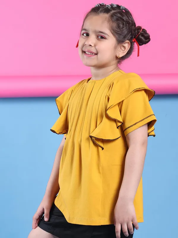 Yellow_Cotton_Solid_Top_For_Kids