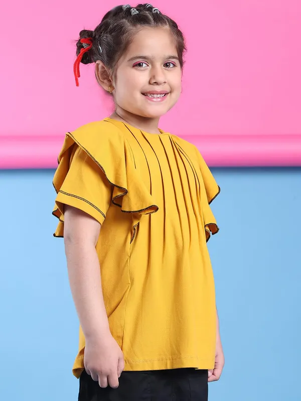 Yellow_Cotton_Solid_Top_For_Kids