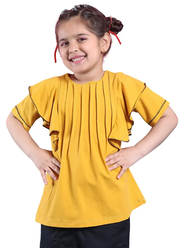 Yellow_Cotton_Solid_Top_For_Kids
