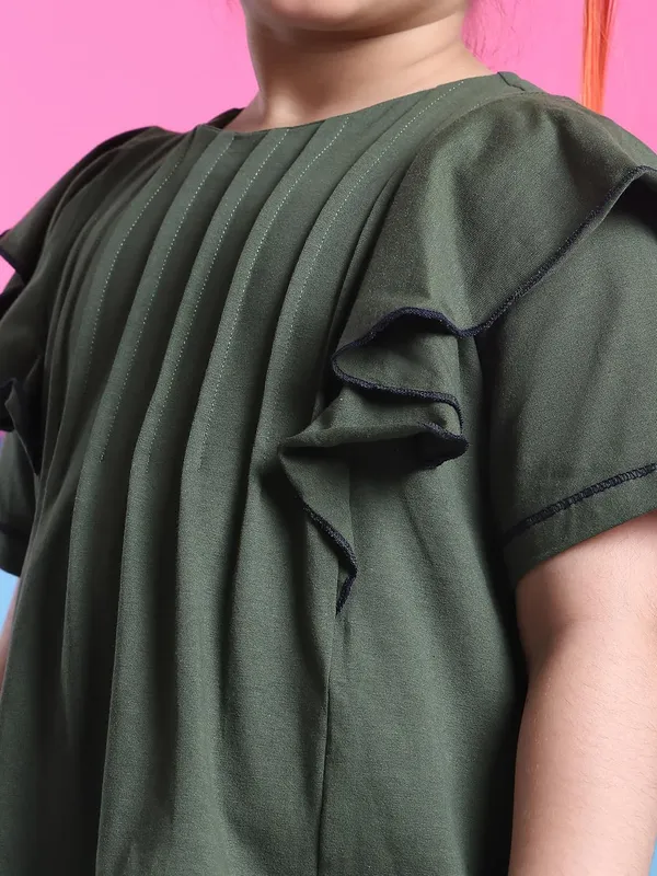 Olive_Cotton_Solid_Top_For_Kids