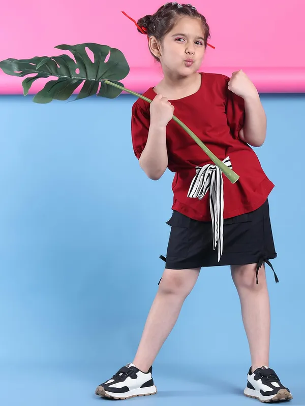 Red_Cotton_Solid_Top_For_Kids