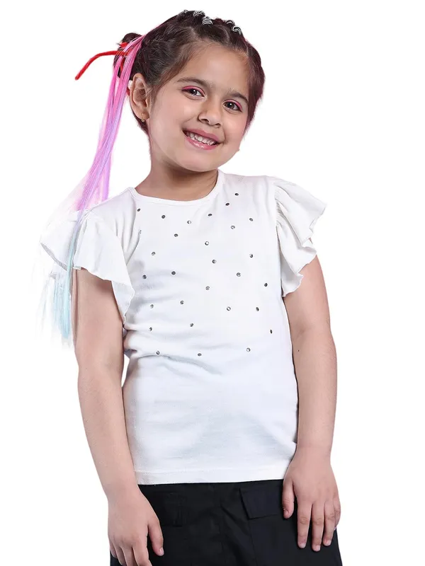 Offwhite_Viscose_Solid_Top_For_Kids
