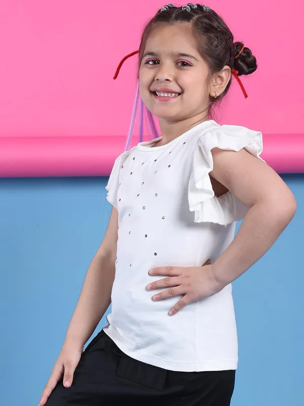 Offwhite_Viscose_Solid_Top_For_Kids
