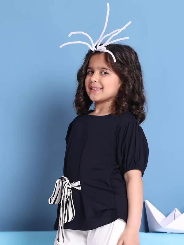 Navy_Blue_Cotton_Solid_Top_For_Kids