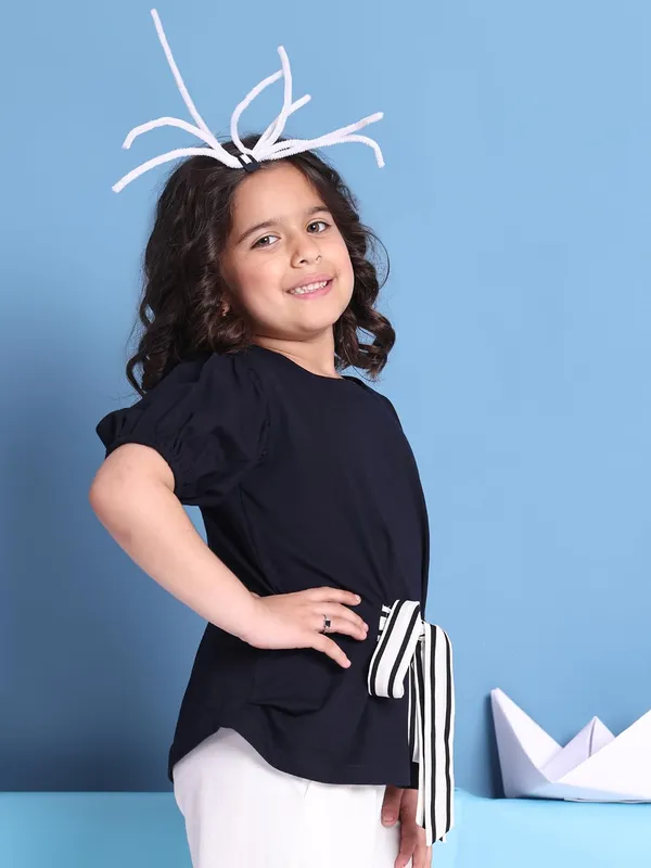 Navy_Blue_Cotton_Solid_Top_For_Kids