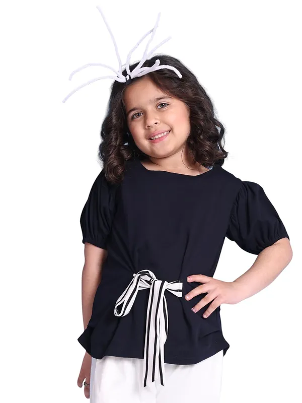 Navy_Blue_Cotton_Solid_Top_For_Kids