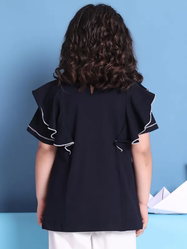Navy_Blue_Cotton_Solid_Top_For_Kids