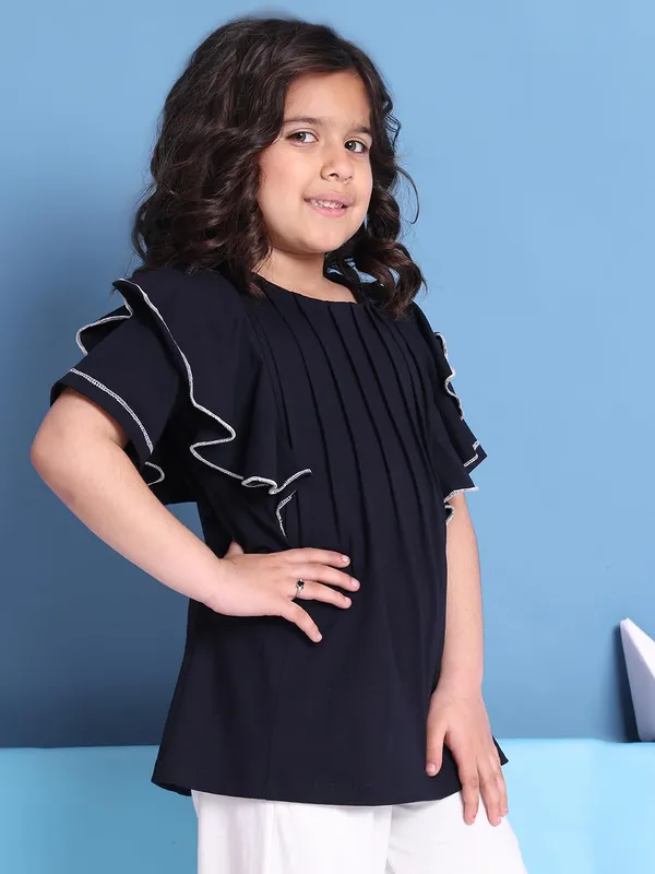 Navy_Blue_Cotton_Solid_Top_For_Kids