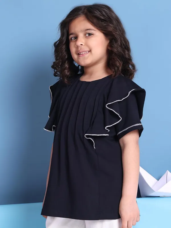 Navy_Blue_Cotton_Solid_Top_For_Kids