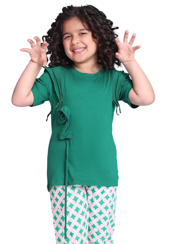 Green_Viscose_Solid_Top_For_Kids