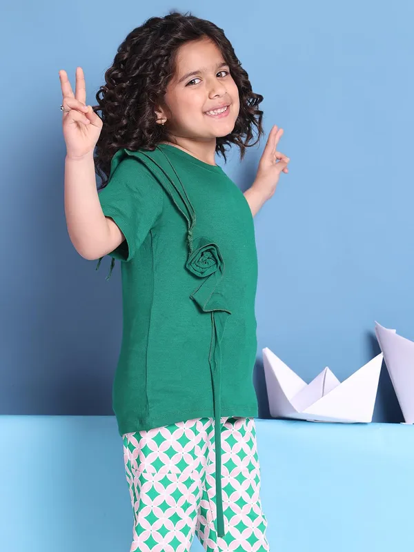 Green_Viscose_Solid_Top_For_Kids