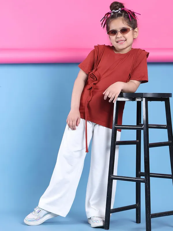 Rust_Viscose_Solid_Top_For_Kids