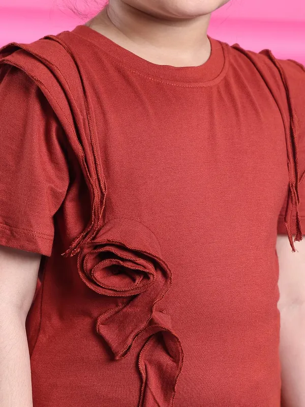 Rust_Viscose_Solid_Top_For_Kids