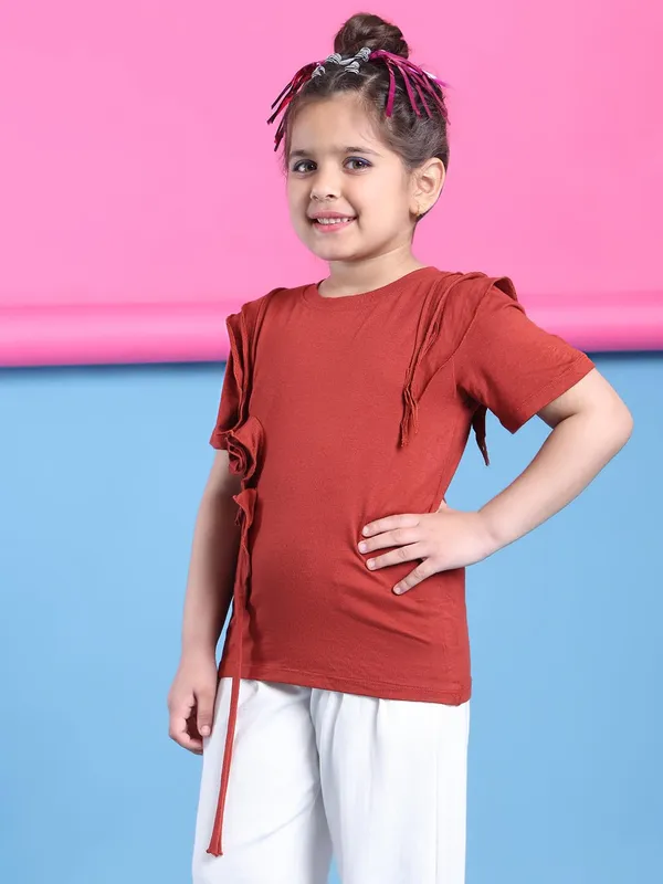 Rust_Viscose_Solid_Top_For_Kids