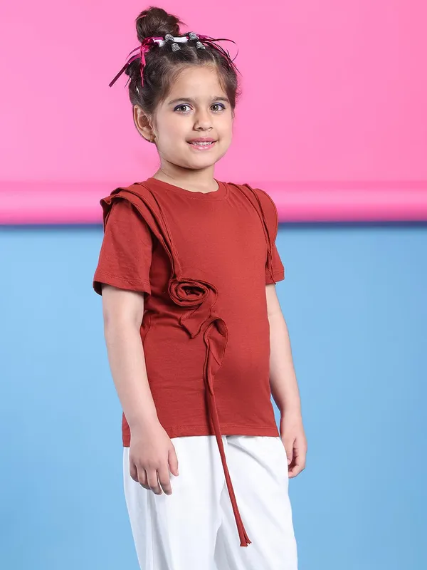 Rust_Viscose_Solid_Top_For_Kids
