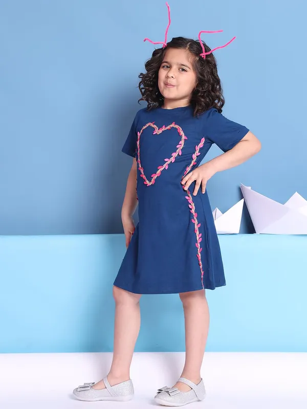 Blue_Rayon_Solid_Dress_For_Kids