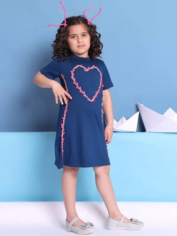 Blue_Rayon_Solid_Dress_For_Kids