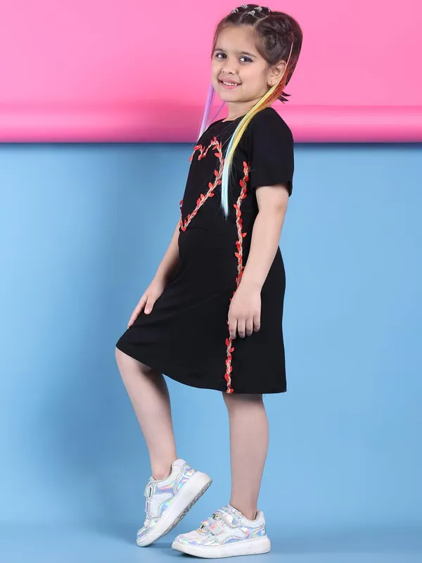 Black_Rayon_Solid_Dress_For_Kids