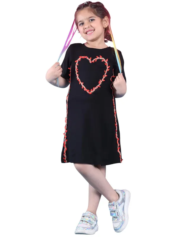 Black_Rayon_Solid_Dress_For_Kids