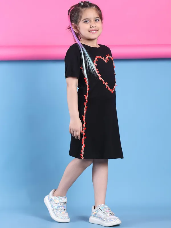 Black_Rayon_Solid_Dress_For_Kids