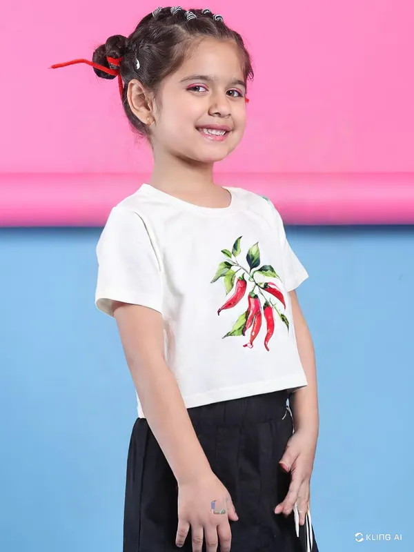 Cream_Rayon_Solid_Top_For_Kids
