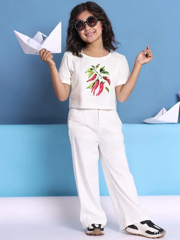 Cream_Rayon_Solid_Top_For_Kids