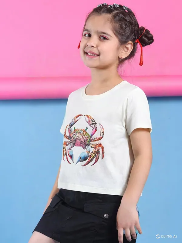 Cream_Rayon_Solid_Top_For_Kids