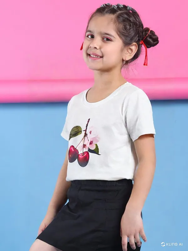 Cream_Rayon_Solid_Top_For_Kids