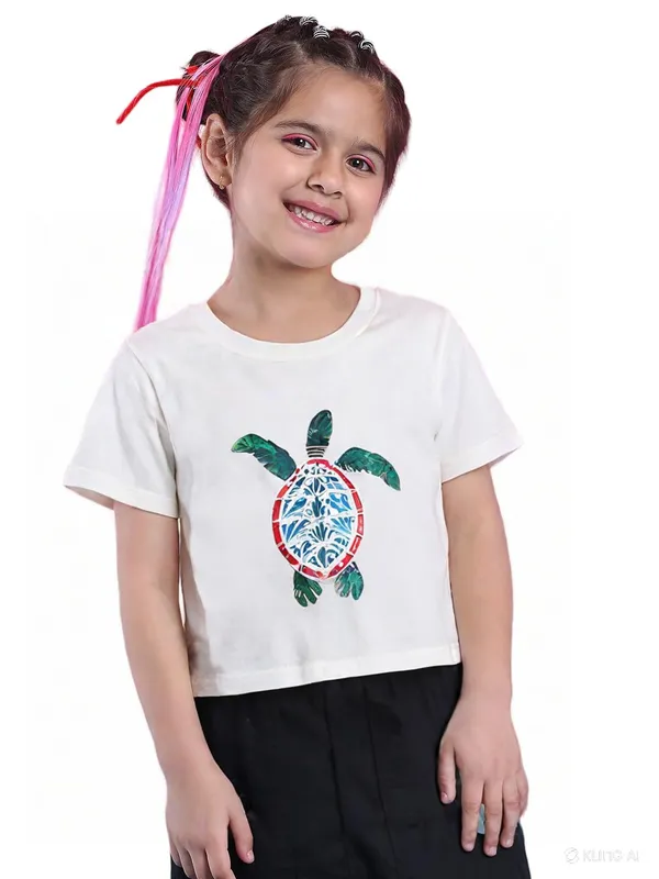 Cream_Rayon_Solid_Top_For_Kids