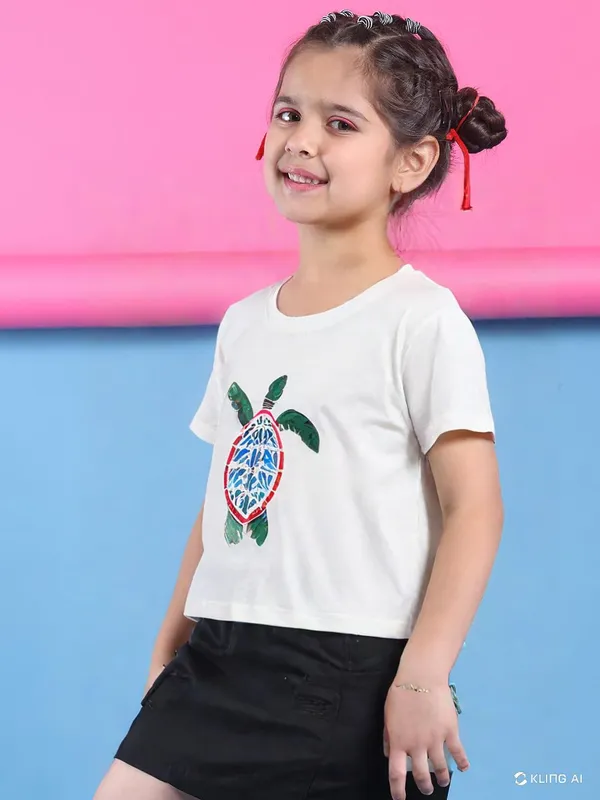 Cream_Rayon_Solid_Top_For_Kids