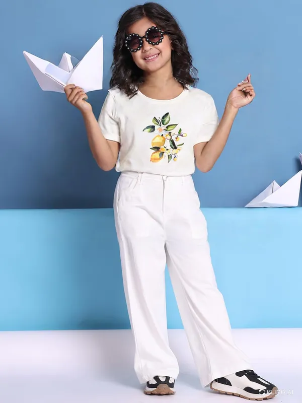 Cream_Rayon_Solid_Top_For_Kids