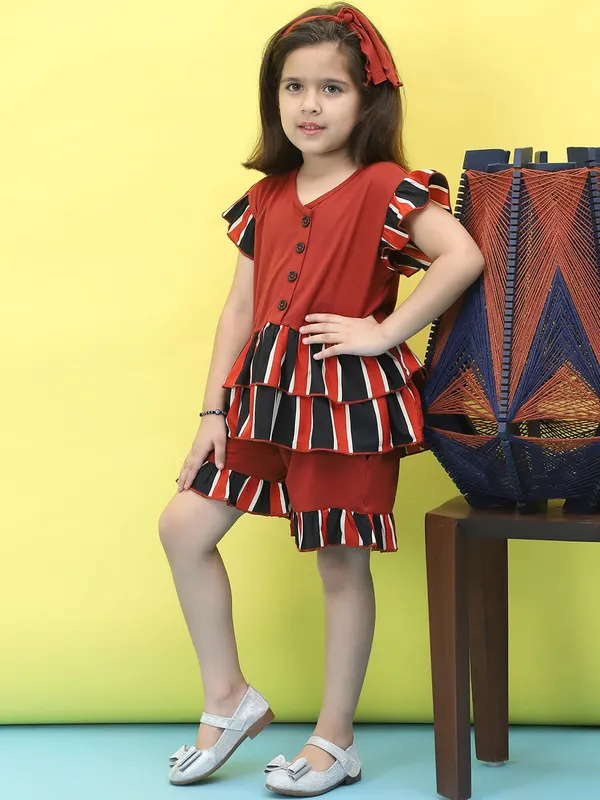 Rust_Cotton_Solid_Clothing_Set_For_Kids