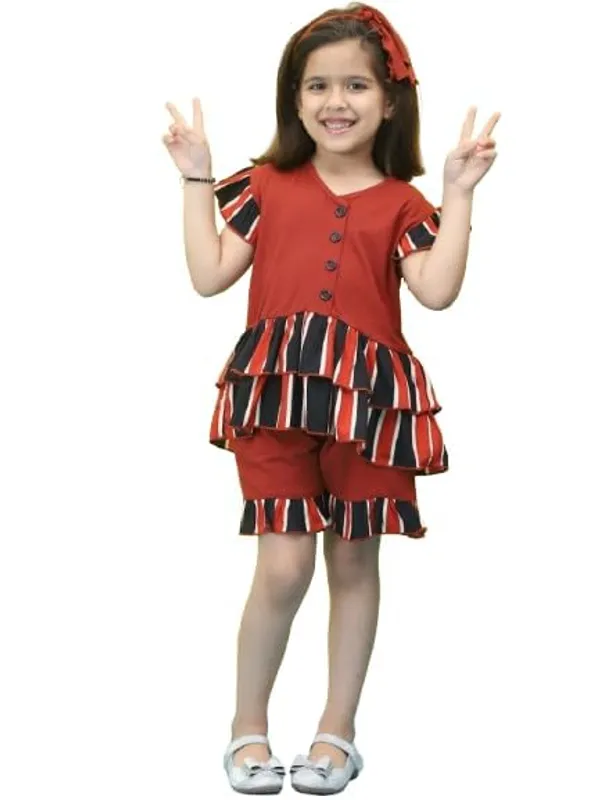 Rust_Cotton_Solid_Clothing_Set_For_Kids