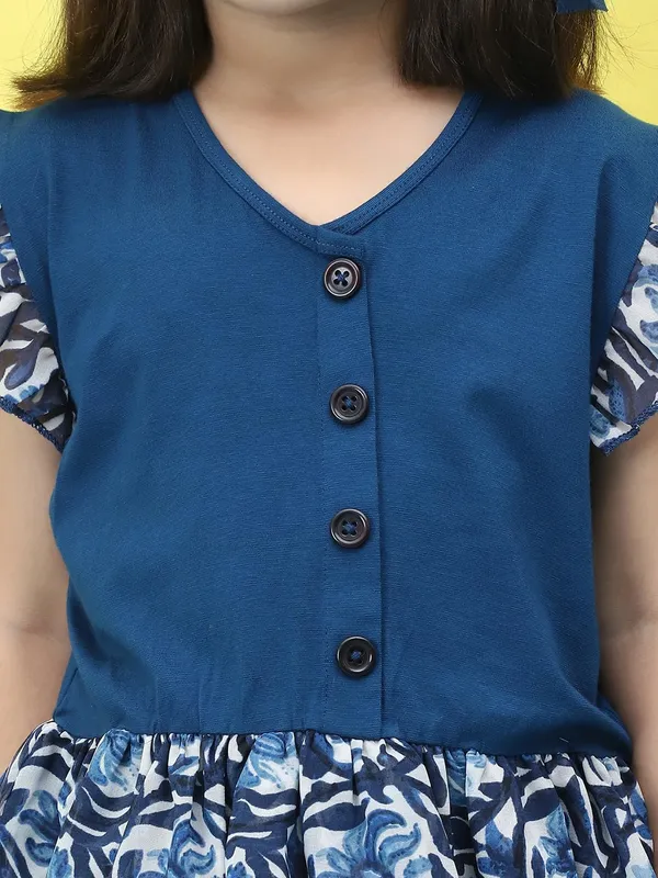 Teal_Cotton_Solid_Clothing_Set_For_Kids