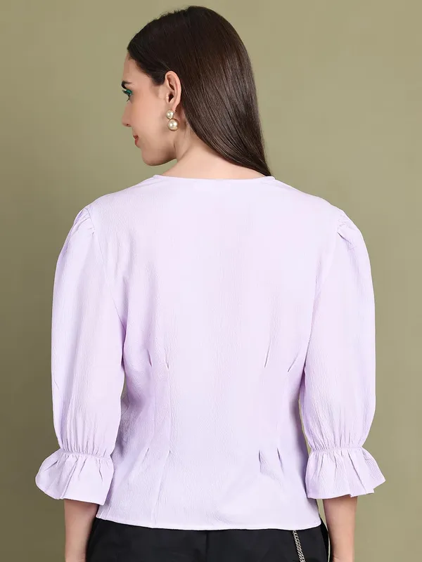 Lilac_Polyester_Solid_Top_For_Women