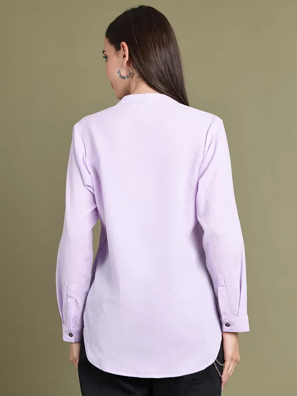 Lilac_Polyester_Solid_Top_For_Women
