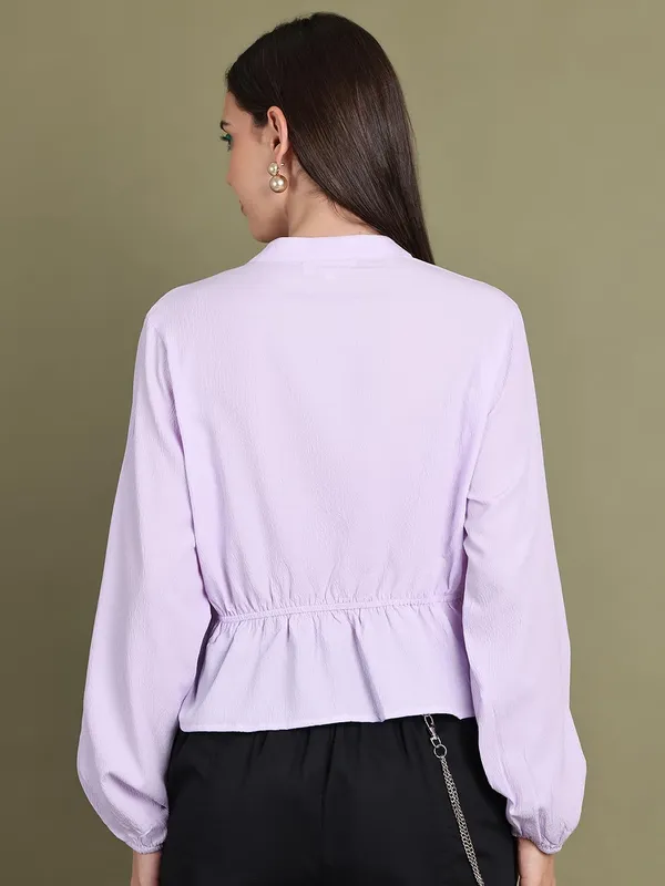 Lilac_Polyester_Solid_Top_For_Women