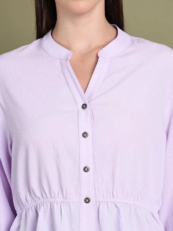Lilac_Polyester_Solid_Top_For_Women