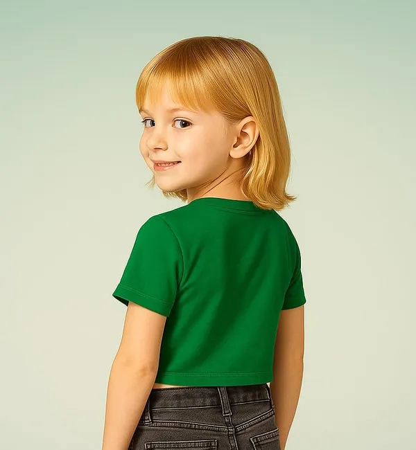 Green_Rayon_Solid_Top_For_Kids