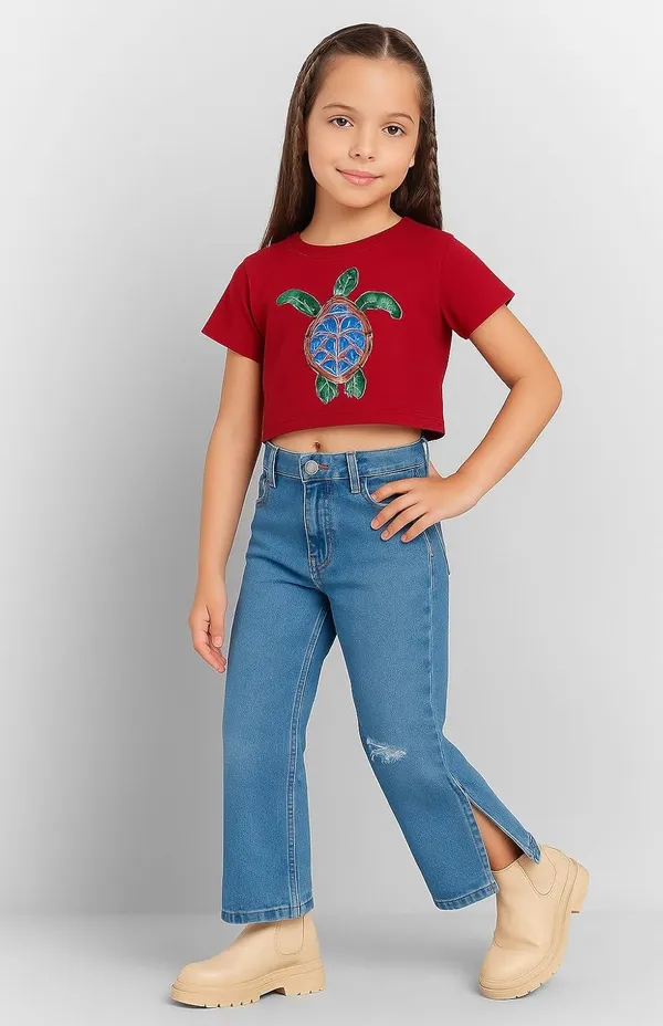 Red_Rayon_Solid_Top_For_Kids